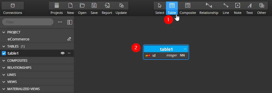 Adding tables to a database diagram