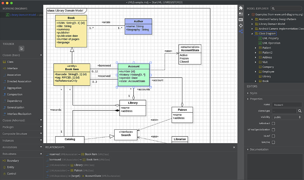 StarUML - software ideal for drawing UML diagrams